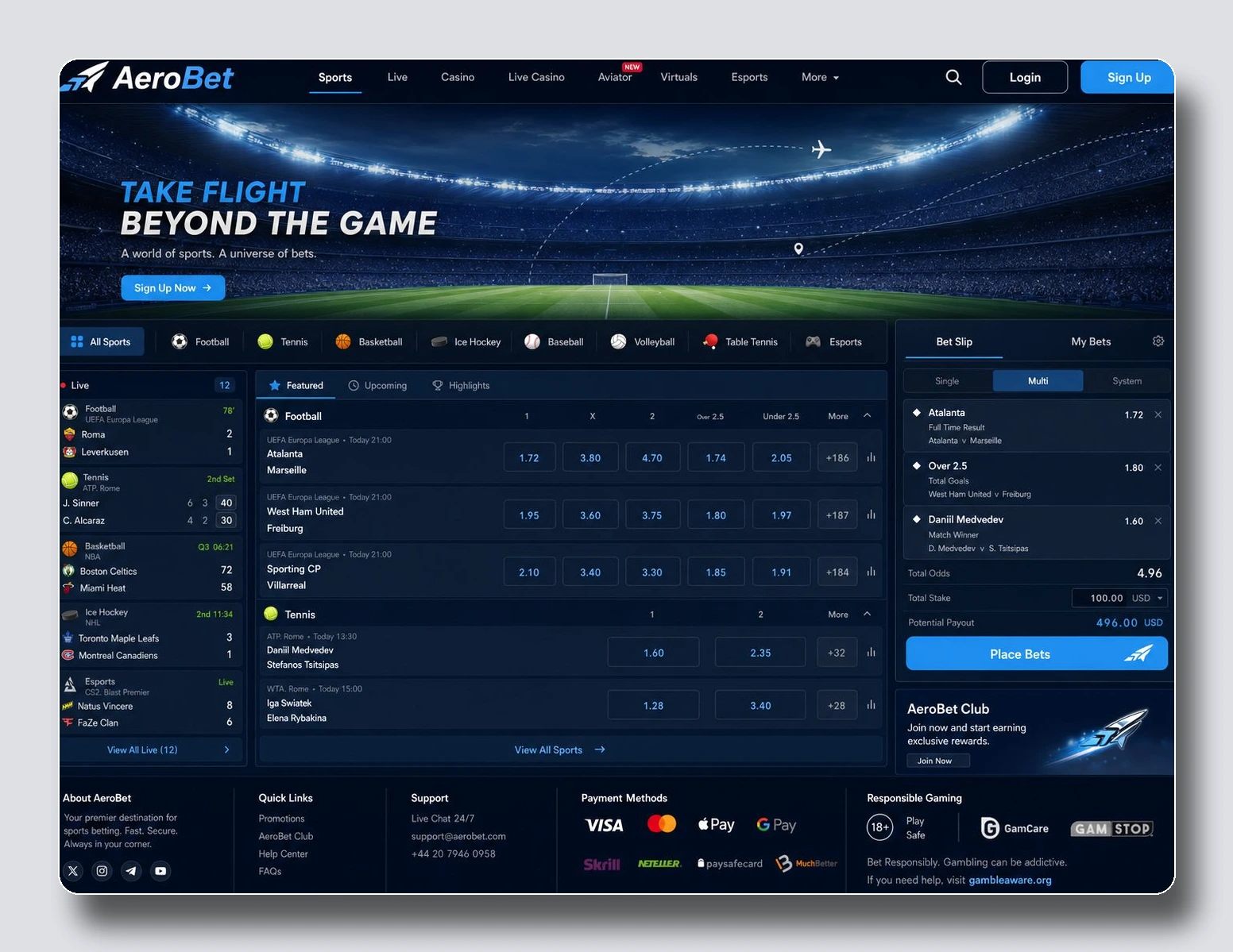 AeroBet — κορυφαίοι πράκτορες στοιχημάτων esport